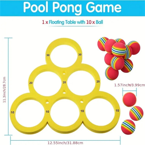 Pool Game Set Foam Floats and Tossing Balls 6 pcs 2