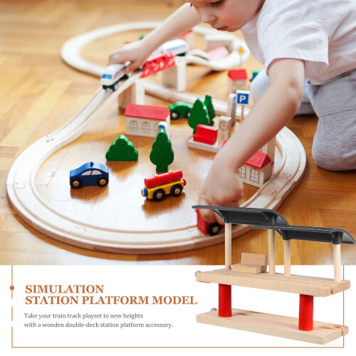 Wood Train Station Platform for Railway Models Set 1
