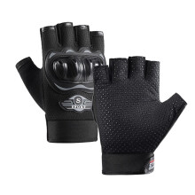 Motorcycle Riding Gloves Half-Finger Breathable Gray