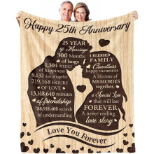 Silver Wedding Throw Blanket 60"x80" for Couple