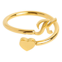 Initial Heart Ring for Granddaughter Simple Fashion Jewelry