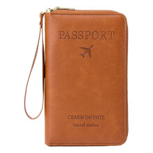 Passport Case with RFID Blocking Brown Standard Size