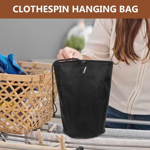 Sac à pinces à linge avec cordon de serrage et crochet (1 pièce) 2