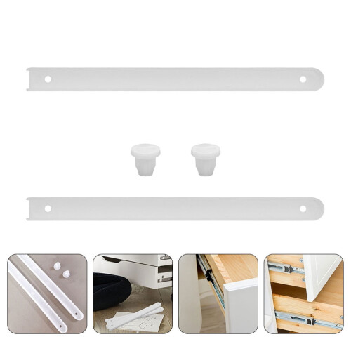 White Plastic Drawer Slides Heavy Duty 1 Set 2