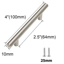 Stainless Steel T-Bar Pulls for Cabinets and Drawers