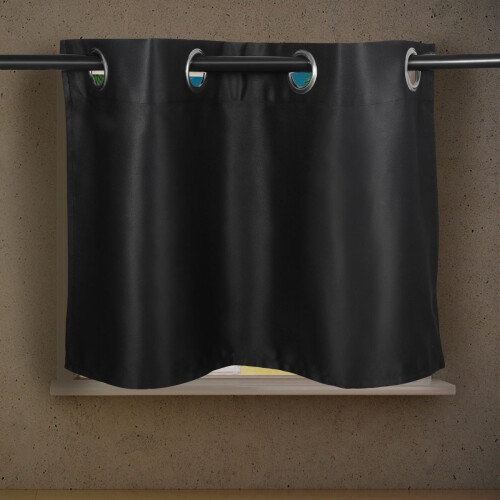 Topbathy Black Kitchen Curtains Short Window Door Curtain