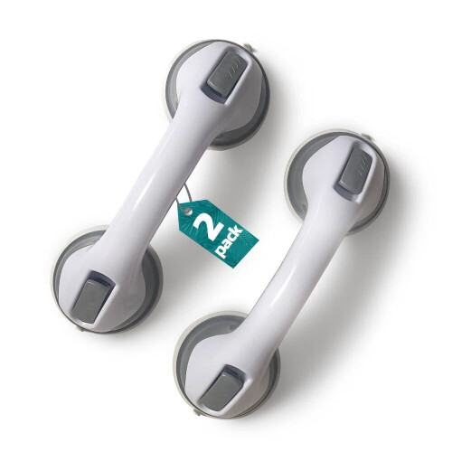 Shower Grab Bar Grey Heavy-Duty 12 Inch 2 Pack