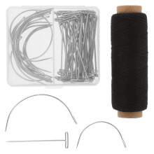 Wig Making Needles Set Stainless Steel T & C Curved 71pcs