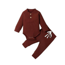 Baby Knit Crawl Suit Long Sleeve Stripe Top and Pants 0-4