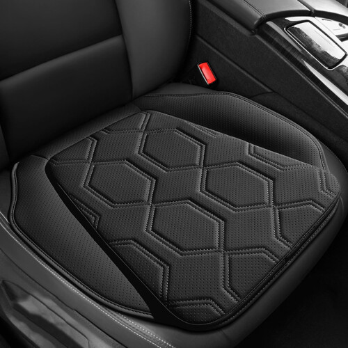 Perforated Leather Car Seat Cushion with Mesh Support