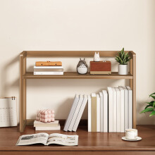 Wooden Desktop Bookshelf Double-Layer 2-Tier