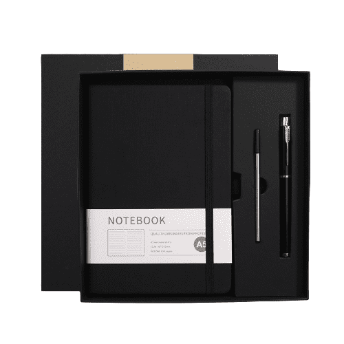 Ruled Notebook Hard Cover Black 200 Pages 5.78"x8.34"