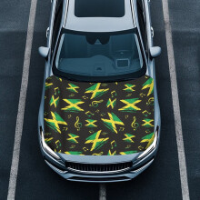 Jamaica Flag Car Hood Cover Elastic Washable Fit Most