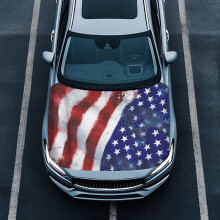 American Flag Car Hood Cover Polyester Universal Fit