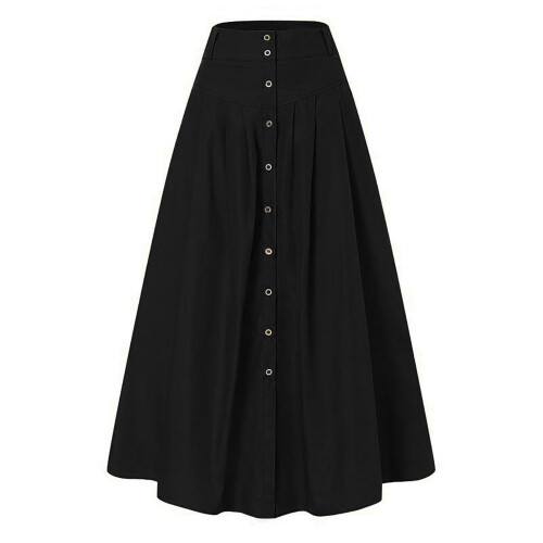 Women's A-Line Maxi Skirt Black L