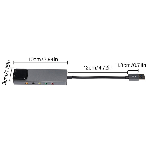 Placa de som externa USB de 48kHz para audiófilos e jogadores. 2