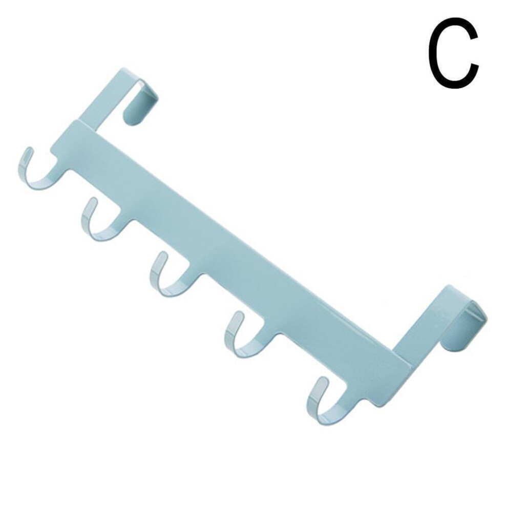 Over-The-Door Bathroom Organizer Rack With 5 Hooks 9455834603667