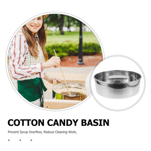 Stainless Steel Cotton Candy Machine Round Tray Silver 2 pcs 2