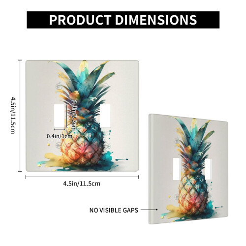 Light Switch Cover Wallplate Watercolor Pineapple 2 Gang 1
