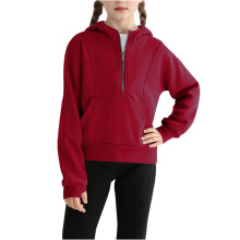 Girls Half-Zip Hoodie Sweatshirt Long Sleeve Loose Fit with