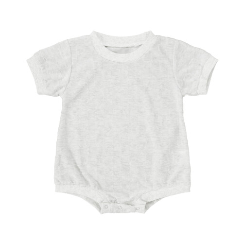 Baby Romper Grey Checkerboard Short Sleeve Crew Neck 6-12
