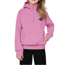 Kids Pullover Hoodie Half-Zip Kangaroo Pocket Sweatshirt