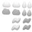 Cloud Shape Magnetic Tacks ABS Refrigerator Magnets 12 Pcs 3