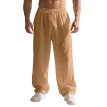 Men's Casual Straight Leg Trousers Soft Lightweight