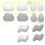 Cloud Shape Magnetic Tacks ABS Refrigerator Magnets 12 Pcs 8