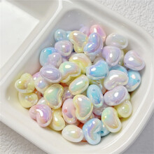 Glow-in-the-Dark Heart Acrylic Beads 50 pcs