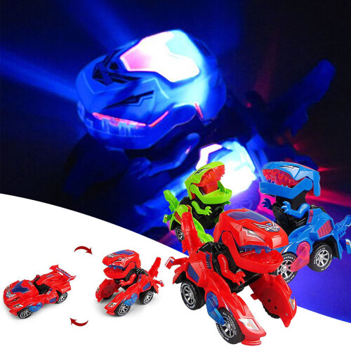 Carro de brinquedo Dino LED transformável com luzes e sons (1 unidade) 2