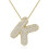 Bubble Letter Necklace 18K Gold Plated Initial Pendant 1