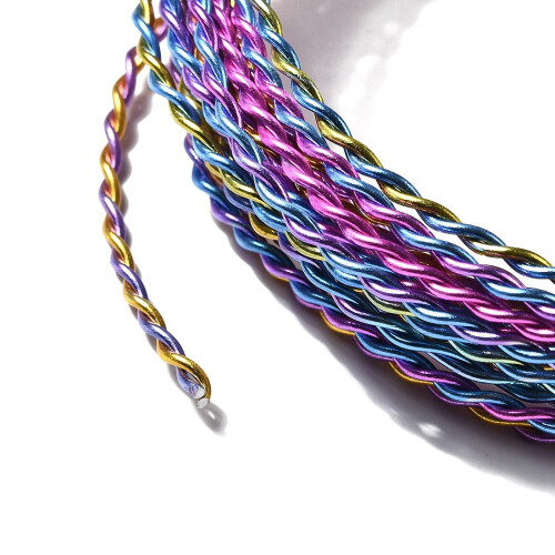 Aluminum Wire Twisted Round for Jewelry Making Rainbow