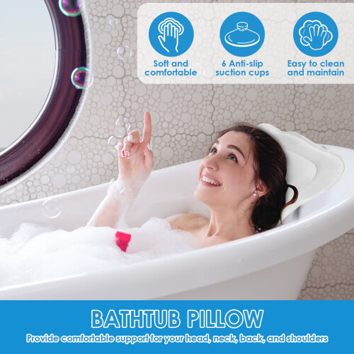 Mesh Bath Pillow Ergonomic Back Support 1 Pack 2