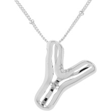 Bubble Letter Necklace 18K Gold Plated Initial Pendant