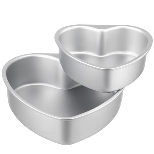 Heart Shaped Cake Pans Aluminum 2 Pcs