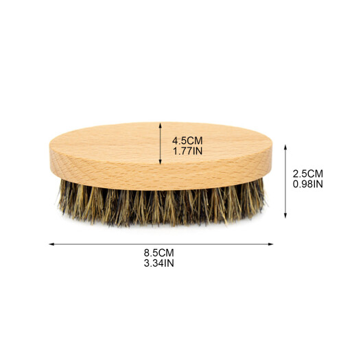 Oval Wood Handle Boar Bristle Beard Brush Massage Comb Men Beard 1