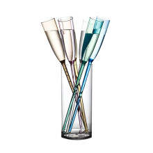 Pool Floating Champagne Flute Set Colorful 6 Cups with Base