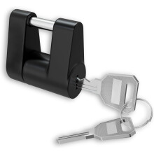 Trailer Tongue Coupler Lock Black 1/4 Inch Dia 3/4 Inch Span