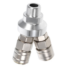 Pneumatic 3-Way Air Manifold Quick Coupler Steel