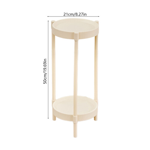 Round Side Table White Plastic Steel 35.4 Inch 2