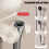 Shower Head Holder Adjustable Angle White Wall Mount with 5
