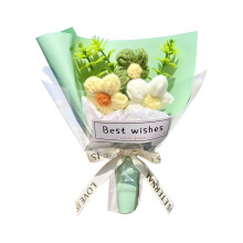 Knitted Wool Flower Bouquet Fresh Floral Charm