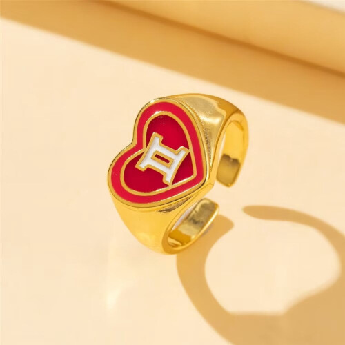 Women's Stainless Steel Gemini Heart Ring Adjustable 1