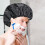 Satin PEVA Shower Cap Reusable Large Size Black 7