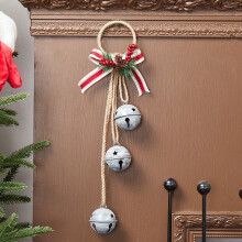 Christmas Hanging Bells Gold Vintage Brass 6 pcs