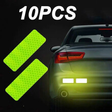 Car Rear Bumper Reflective Warning Strip Stickers 10 Pcs