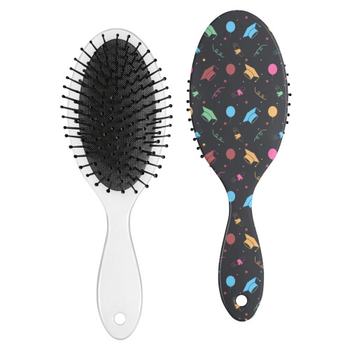 Floral Pattern Hair Brush Retro Paddle Detangler with Soft 1