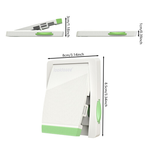 (Green) No-Drill Sliding Door Lock & Fall Limiter 2