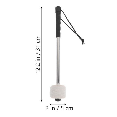 Bass Drumstick Wool Felt Tip Stainless Steel Handle 1
